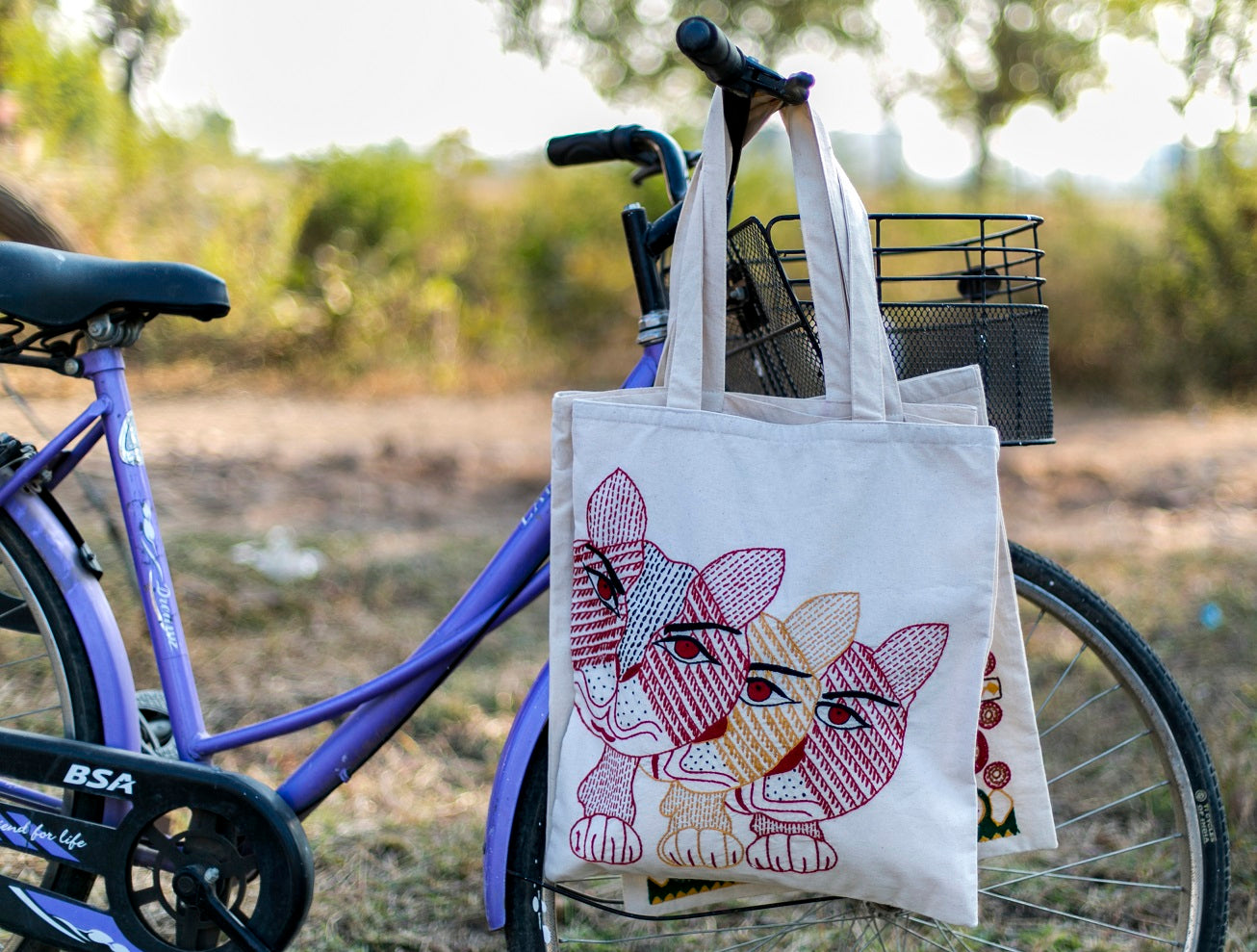 Hand embroidered Tote bag