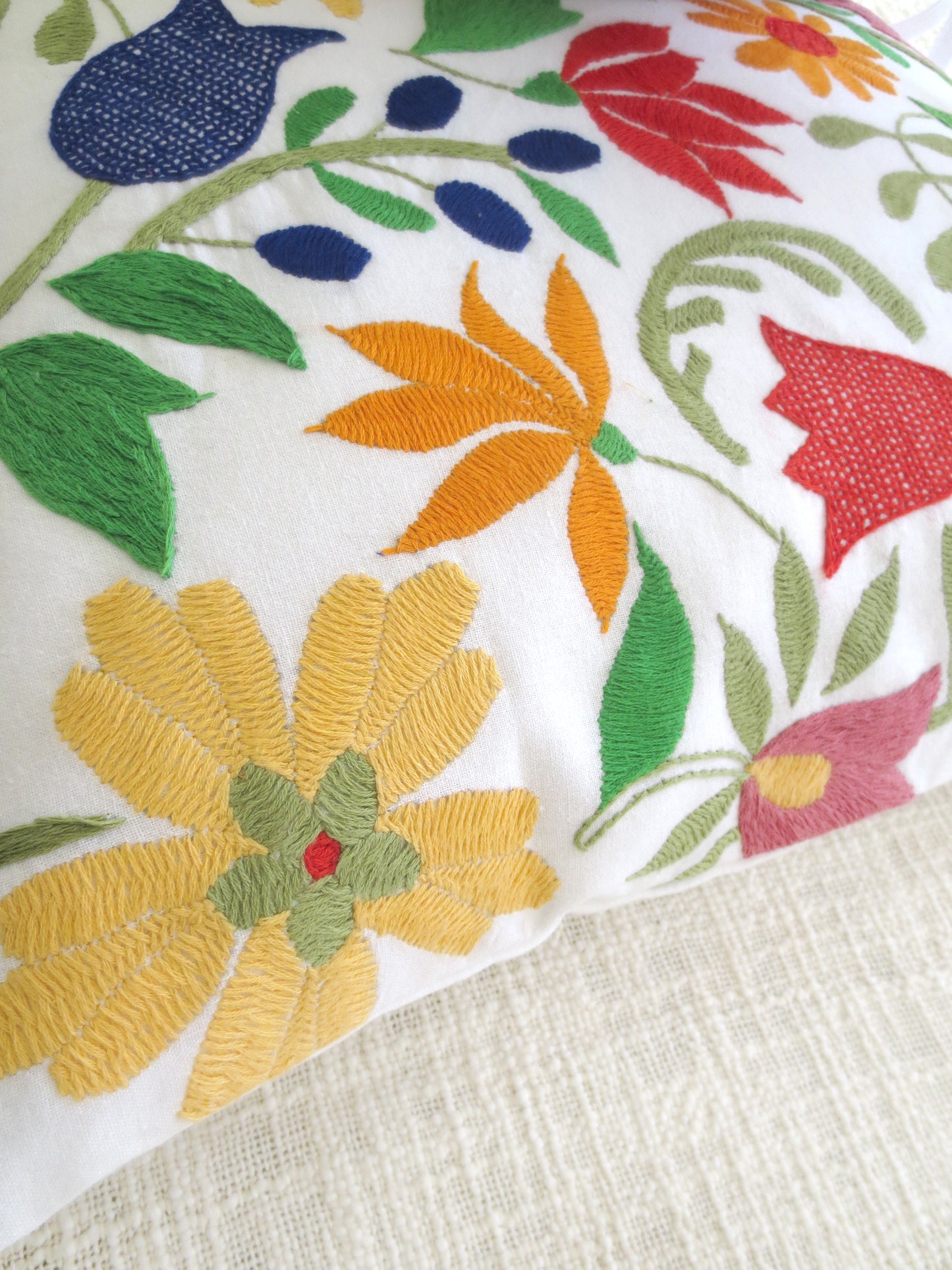 Hand Embroidered Cushion Cover