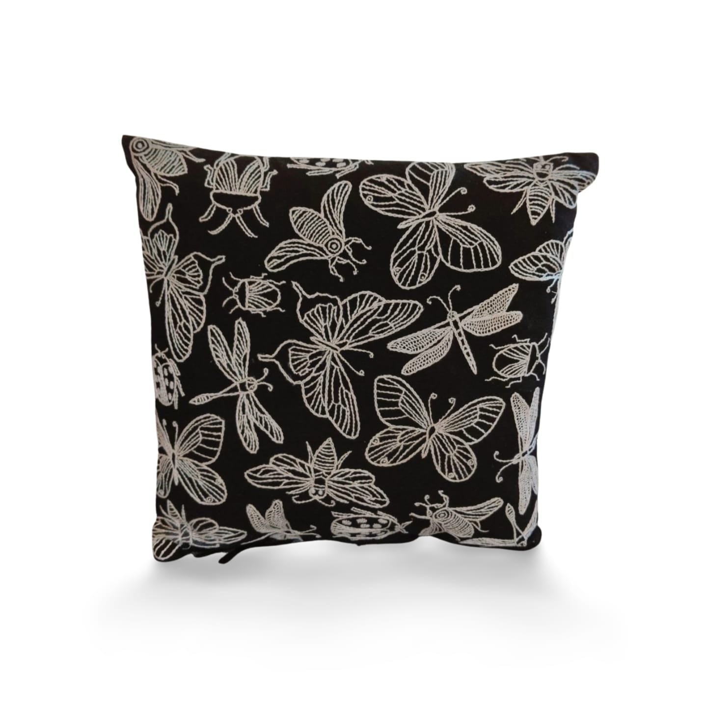 Hand embroidered cushion cover