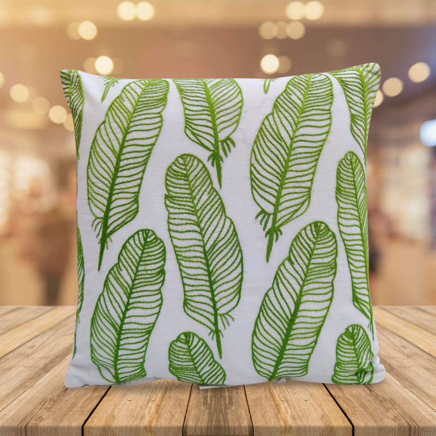 Hand embroidered cushion cover