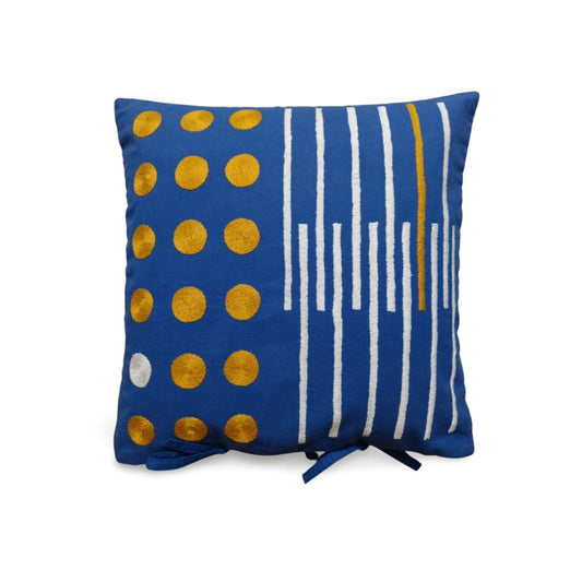 Hand embroidered cushion cover