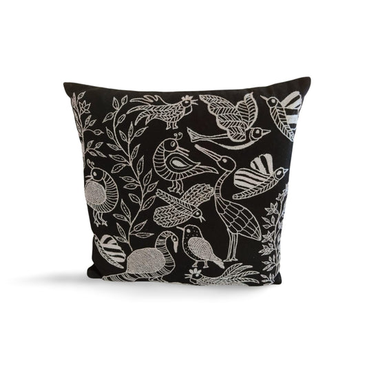 Hand embroidered cushion cover