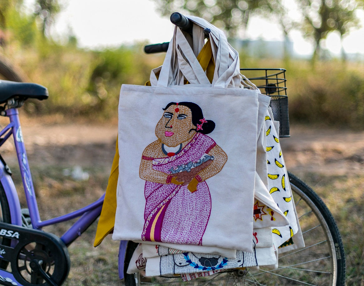 Hand embroidered Tote bag