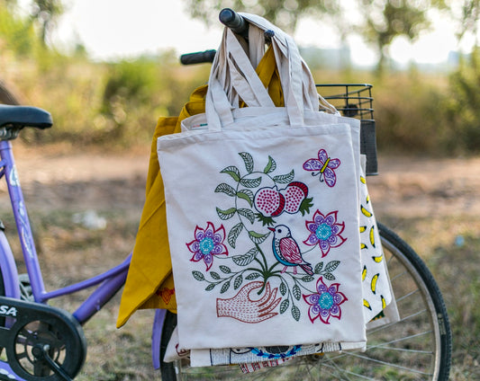 Hand embroidered Tote bag