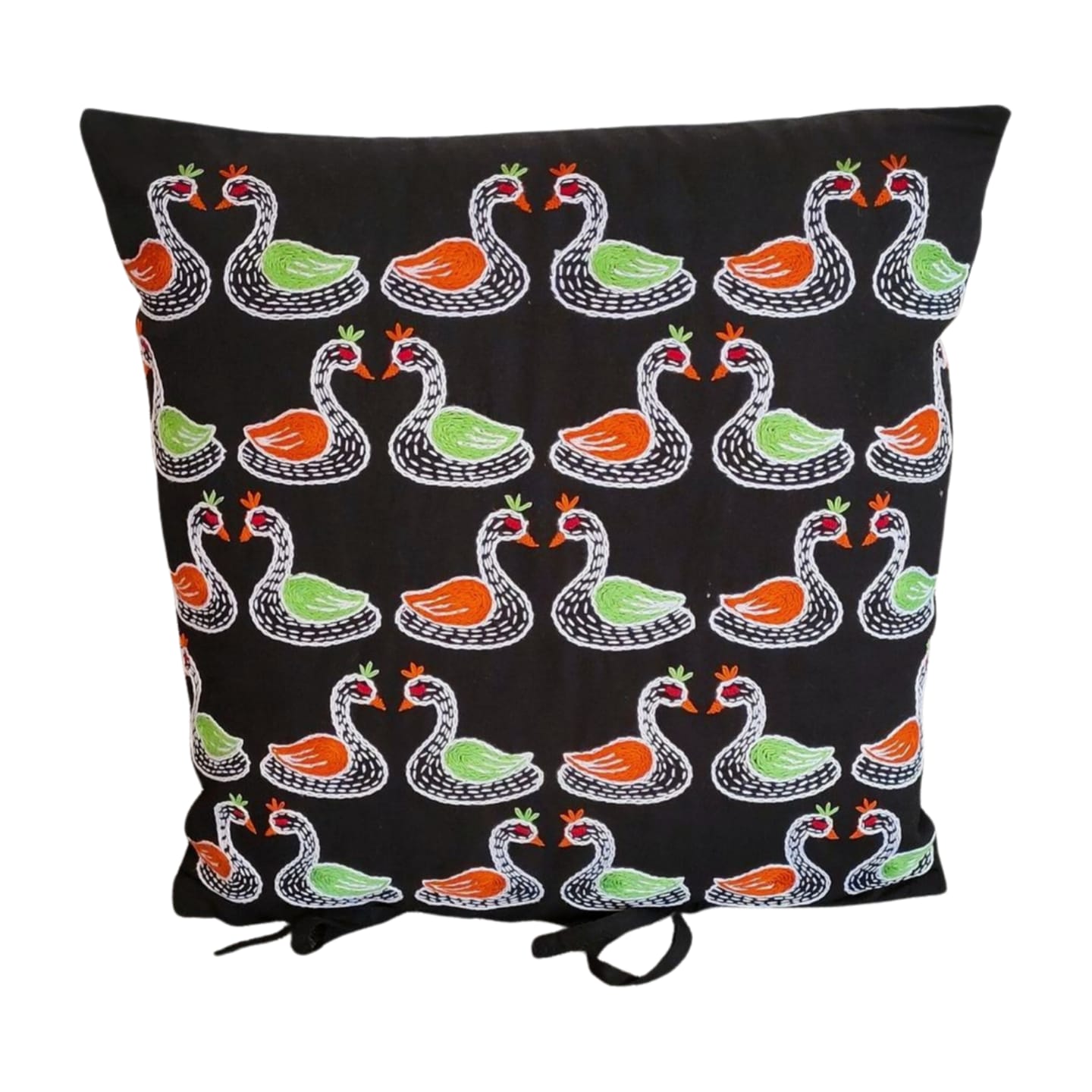 Hand embroidered cushion cover