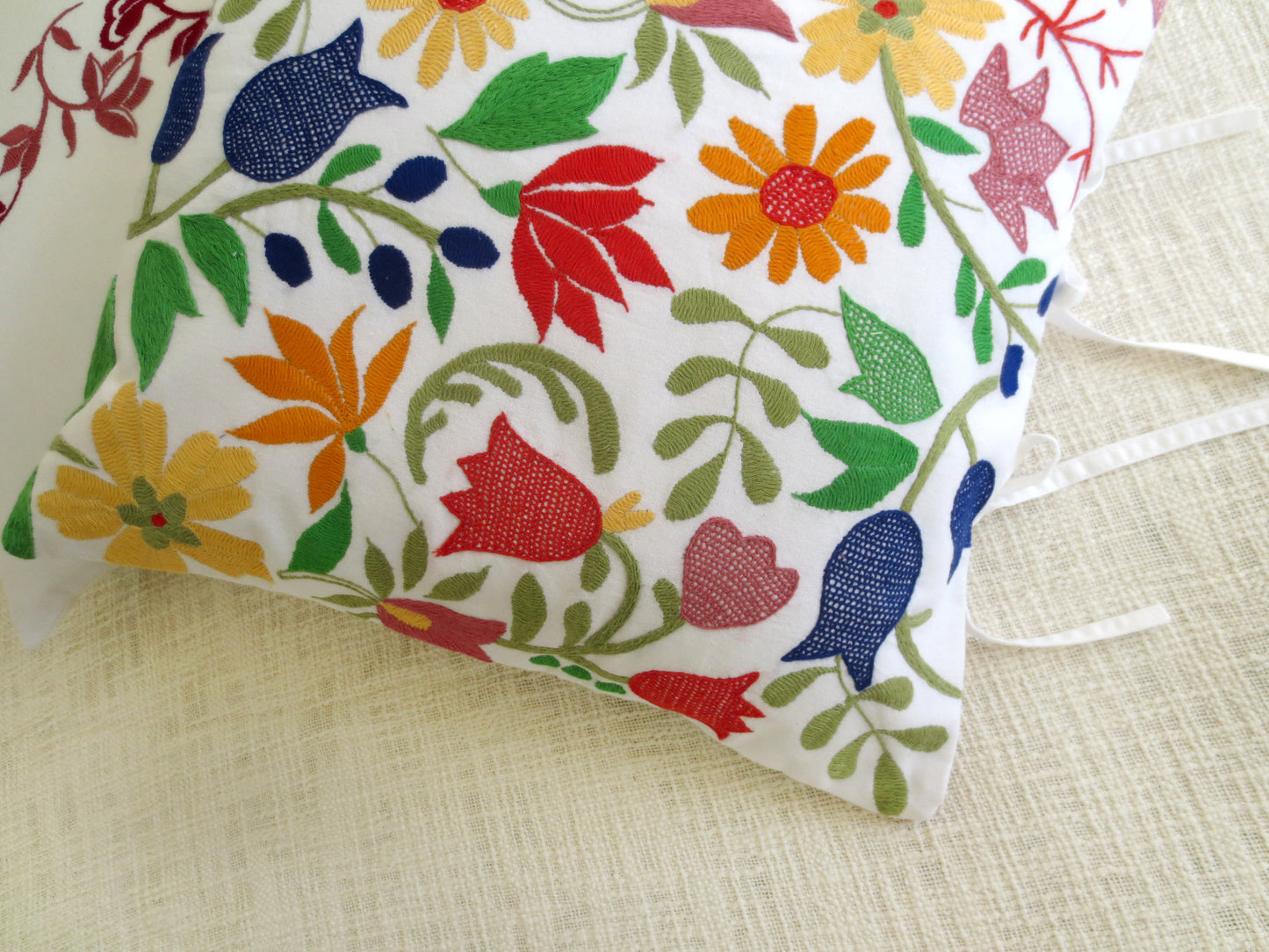 Hand Embroidered Cushion Cover
