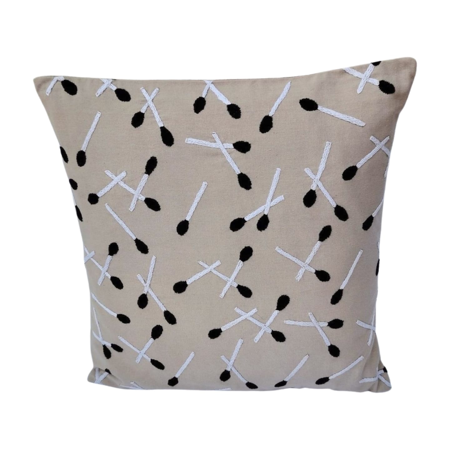 Hand embroidered cushion cover