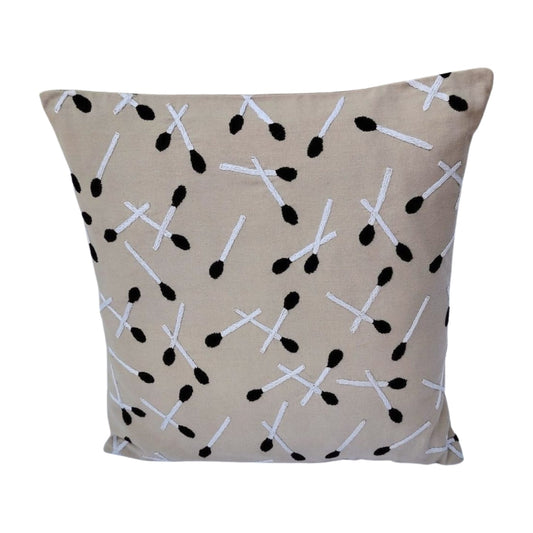 Hand embroidered cushion cover