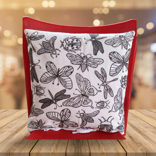 Hand embroidered cushion cover