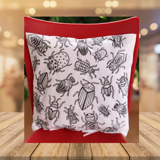 Hand embroidered cushion cover