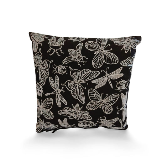 Hand embroidered cushion cover