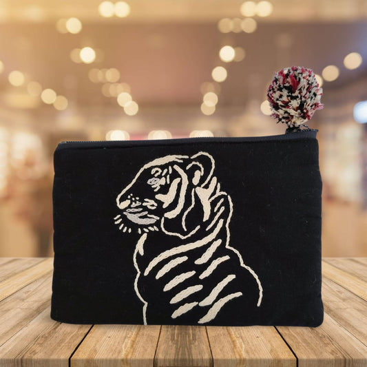 Hand Embroidered Zipper Purse