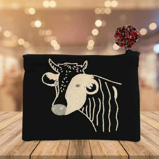 Hand Embroidered Zipper Purse