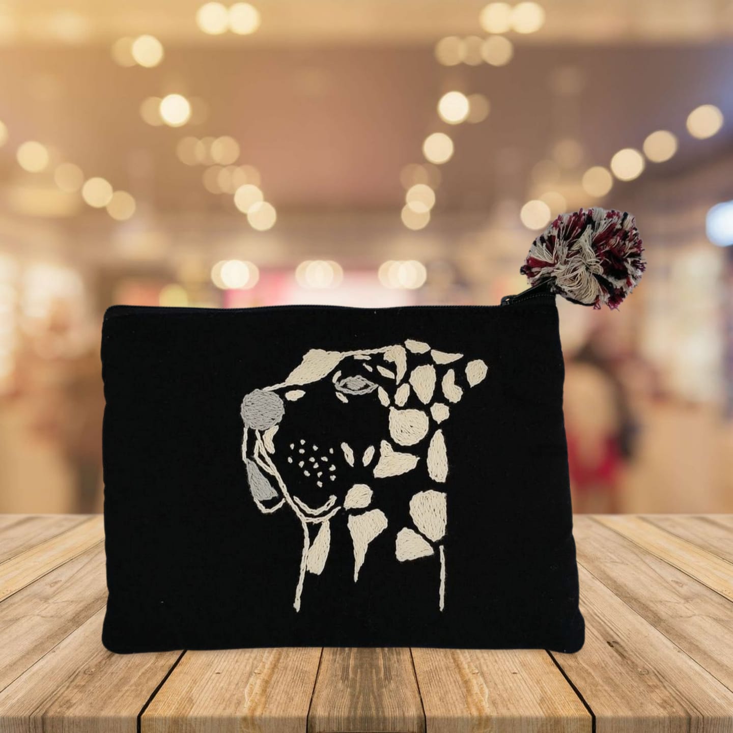 Hand Embroidered Zipper Purse